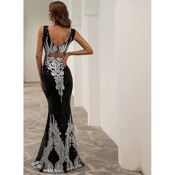NWT Beautiful Sparkling Bling Sequin Evening Gown Prom Dress Quincenera … - Picture 3 of 14
